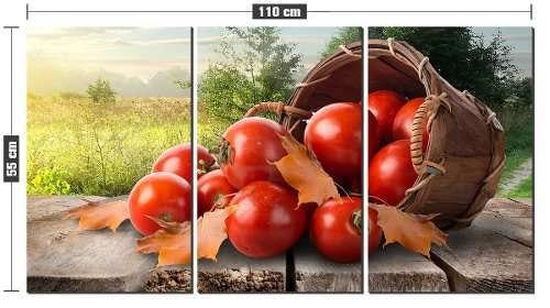 Quadro Decorativo Cesta De Vime Com Tomates Decoração - 2