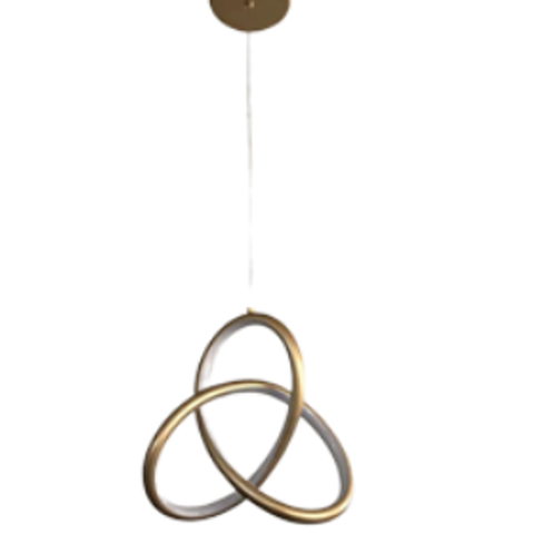 Pendente Moderno Dourado 22cm Led 26W 3200K Bivolt PARIS LUZ