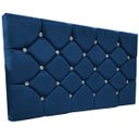 Ver imagem 2 de Cabeceira Casal 1.60 Queen Kassi Suede:Azul Marinho