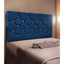 Ver imagem 1 de Cabeceira Casal 1.60 Queen Kassi Suede:Azul Marinho