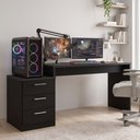 Ver imagem 1 de Escrivaninha Mesa Gamer com Gaveteiro 3 Gavetas 54x178cm Flex Preta DRX5000