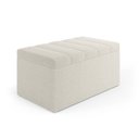 Ver imagem 4 de Cabeceira Nashira e Calçadeira Navi 90 para Cama de Solteiro N-037 Bouclê Off White Aradecor