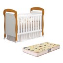 Ver imagem 1 de Berço Mini Cama Danny Branco Savana com Colchão D18 de 10cm - Reller Móveis Branco Savana