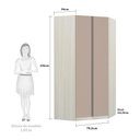 Ver imagem 3 de Guarda-roupa Canto 2 Portas Legno Crema Com Connect