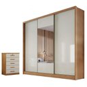 Ver imagem 1 de Guarda Roupa Casal Medelim com Espelho e Gaveteiro Suiça Cumaru 25 Fendi - Novo Horizonte