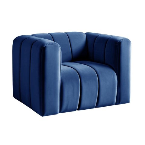 Poltrona Mona Cor Veludo Azul