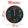 Relógio de Parede Decorativo Colorido Sala Escritório 31cm - 2