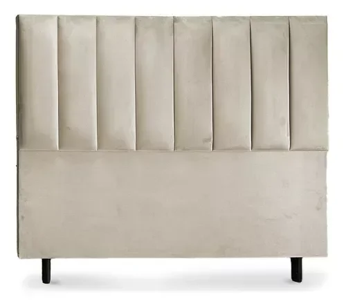 Cabeceira de Cama Box Carla Casal 160 Cm Suede Bege - Eli Móveis e Decoração