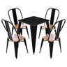 Conjunto de Mesa Design Tolix Iron Industrial 4 Cadeiras - 1