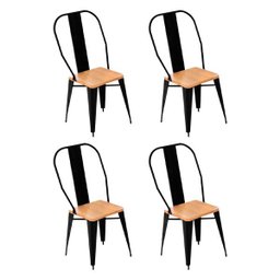 Conjunto de Mesa Design Tolix Iron Industrial 4 Cadeiras - 2