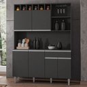 Ver imagem 2 de Kit Cozinha Compacta Alice 130cm Com 6 Portas e 1 Gaveta Cinza Escuro - Desk Design