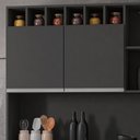 Ver imagem 3 de Kit Cozinha Compacta Alice 130cm Com 6 Portas e 1 Gaveta Cinza Escuro - Desk Design