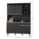 Ver imagem 4 de Kit Cozinha Compacta Alice 130cm Com 6 Portas e 1 Gaveta Cinza Escuro - Desk Design