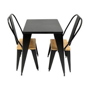 Conjunto de Mesa Design Tolix Iron Industrial 2 Cadeiras