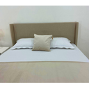 Ver imagem 1 de Cabeceira Queen Modelo Liz Modelo até o Chão 160x120cm na Cor Bege no Tecido em Linho