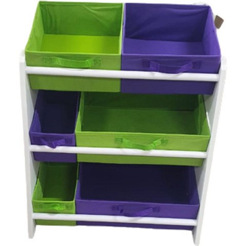 Organizador de Brinquedos Infantil Médio Cor:Violeta e Verde Limão