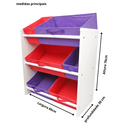 Ver imagem 5 de Organizador de Brinquedos Infantil Médio Cor:Vermelho e Violeta