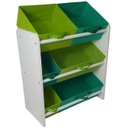 Ver imagem 3 de Organizador de Brinquedos Infantil Médio Cor:Verde Bandeira e Verde Limão