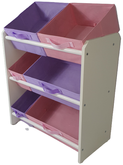 Organizador de Brinquedos Infantil Médio Cor:rosa e Lilas