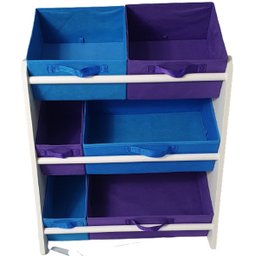 Organizador de Brinquedos Infantil Médio Cor:azul e Violeta - 2