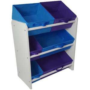 Organizador de Brinquedos Infantil Médio Cor:azul e Violeta