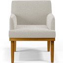 Ver imagem 6 de Kit 2 Poltronas Decorativas Sala De Estar E Recepção Base Mel Beatriz W01 Bouclê Creme - Lyam Decor