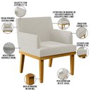 Ver imagem 4 de Kit 2 Poltronas Decorativas Sala De Estar E Recepção Base Mel Beatriz W01 Bouclê Creme - Lyam Decor