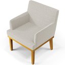 Ver imagem 7 de Kit 2 Poltronas Decorativas Sala De Estar E Recepção Base Mel Beatriz W01 Bouclê Creme - Lyam Decor
