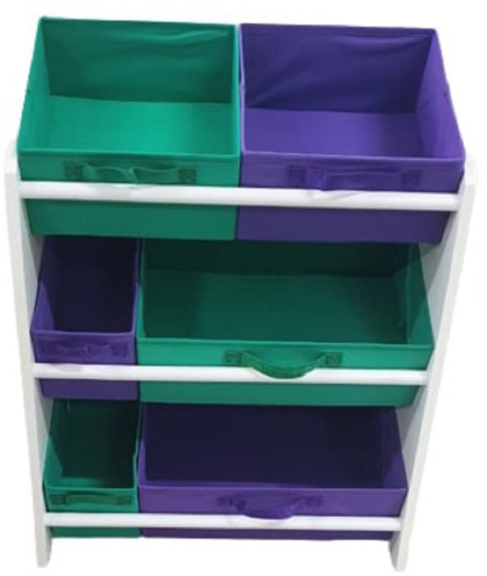 Organizador de Brinquedos Infantil Médio COR:VIOLETA E VERDE BANDEIRA