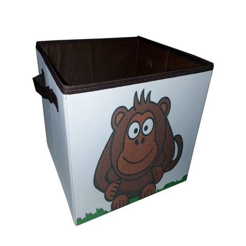Caixa Organizadora de Brinquedos Estampada 28x30x28cm Cor:Macaco