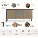 Ver imagem 3 de Aparador Buffet para Sala de Jantar 180 cm 2 Portas Friesen Verti Nogueira - Nexta Casa