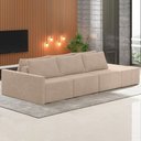 Ver mais imagens de Sofá Ilha Modular com Puff para Sala Living 312cm Georgia K04 Veludo Bege - Mpozenato