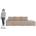 Ver imagem 5 de Sofá Ilha Modular com Puff para Sala Living 312cm Georgia K04 Veludo Bege - Mpozenato