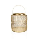 Ver imagem 1 de Lanterna Decorativa em Metal Dourado 32,5x21x21 cm - D’Rossi