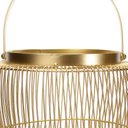 Ver imagem 3 de Lanterna Decorativa em Metal Dourado 32,5x21x21 cm - D’Rossi