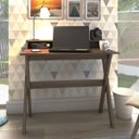 Ver imagem 1 de Escrivaninha Multiuso Retrô Mesa Tipo Cavalete Itália Nogal