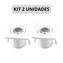 Ver imagem 2 de Kit 2 Mini Spot Led 1w Móvel Quadrado Direcionável Branco 3000k Bivolt