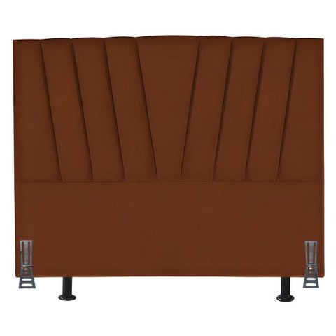 Cabeceira Cama Box Queen 160 Cm Vivian em Suede com Frame Terracota