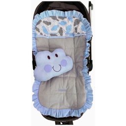 Capa de carrinho <br> 1- capa de carrinho 50 cm x 88 cm <br> : 01 ALMOFADA NUVEM<br> Tecido: 100% Algodão<br> Enchimento: 100% Poliester - 1