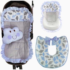 Kit Capa De Carrinho + Bebê Conforto + Almofada Amamentação