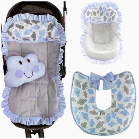 Kit Capa de Carrinho + Bebê Conforto + Almofada Amamentação