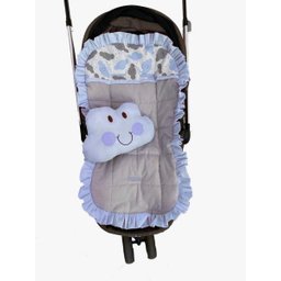 Capa De Carrinho + Bebê Conforto + redutor nuvens azul - 3