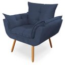 Ver imagem 2 de Kit 2 Poltronas Opala Pés Palito Decoração Recepção Suede Azul Marinho