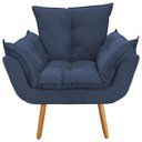 Ver imagem 3 de Kit 2 Poltronas Opala Pés Palito Decoração Recepção Suede Azul Marinho