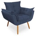 Ver imagem 4 de Kit 2 Poltronas Opala Pés Palito Decoração Recepção Suede Azul Marinho