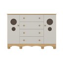 Ver imagem 7 de Cômoda Infantil 125cm 2 Portas com Vidro e 4 Gavetas Suspiro Multimóveis Mp4460 Madeirado/off