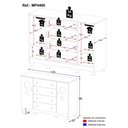 Ver imagem 4 de Cômoda Infantil 125cm 2 Portas com Vidro e 4 Gavetas Suspiro Multimóveis Mp4460 Madeirado/off