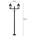 Ver imagem 3 de Kit 4 Postes de Iluminação Luminária Externa 1,6m Alumínio Preto Clássico Modena Dital