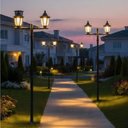 Ver imagem 2 de Kit 4 Postes de Iluminação Luminária Externa 1,6m Alumínio Preto Clássico Modena Dital