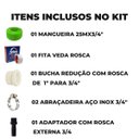 Ver imagem 2 de Mangueira 25M Para Bomba D'água 3/4" + Adaptador C/Rosca +  Bucha Redução + Abraçadeira + Veda Rosca